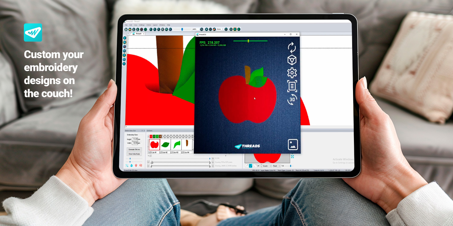 Embroidery Software on the couch
